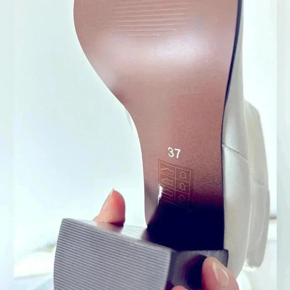 NEW SENSO Zander Kid Leather White Knee High Chunky Heel Square Toe Boot Size 7 - Picture 7 of 10